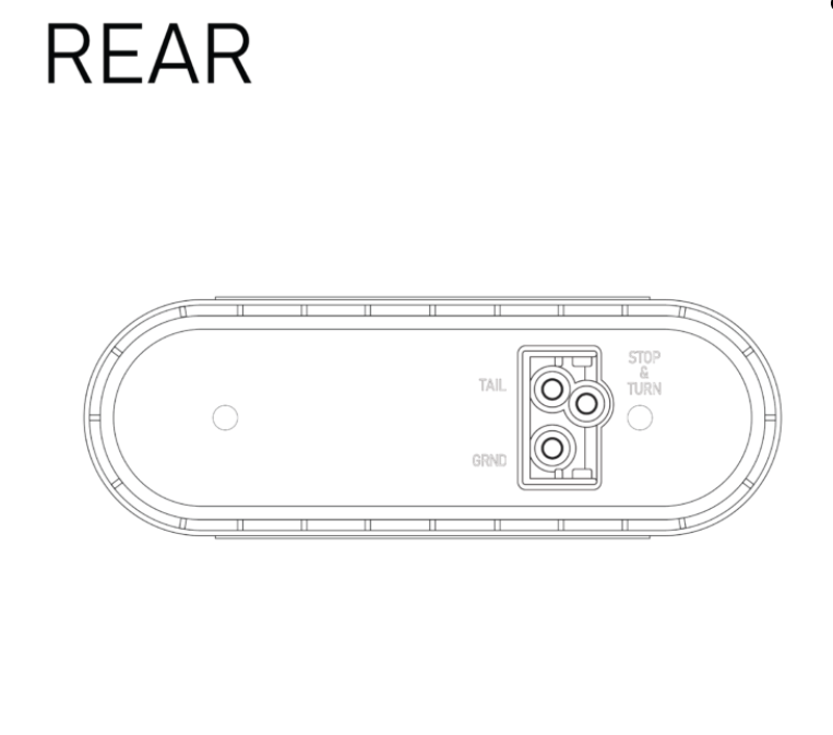 LED red oval stop/tail light