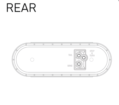 LED red oval stop/tail light