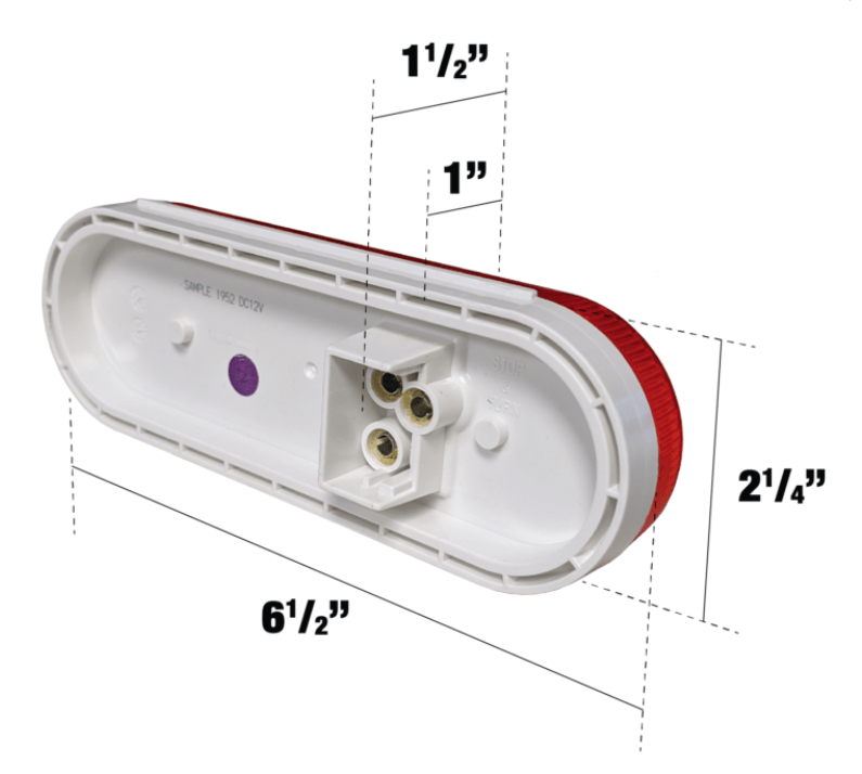 LED red oval stop/tail light