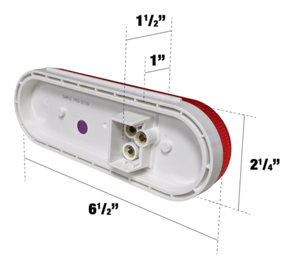 LED red oval stop/tail light